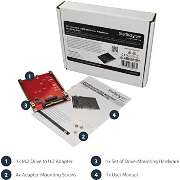StarTech.com M.2 auf U.2 Adapter - für 1x M.2 NVMe SSD - U.2 (SFF-8639) Host Interface - SSD M.2 - NVME M.2 SSD - M.2 PCIe SSD - M.2 Drive – Bild 6