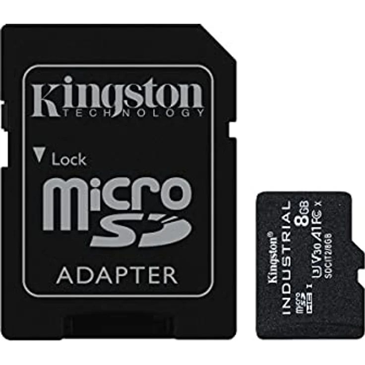 Kingston Industrial microSD - 8GB microSDHC Industrial C10 A1 pSLC Karte + SD-Adapter - SDCIT2/8GB – Bild 1