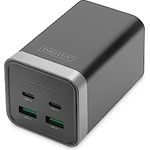 DIGITUS 4-Port GaN DA-10181 USB-Ladegerät Innenbereich, Steckdose Ausgangsstrom (max.) 3000mA 4 x U, Ergonomisches Design