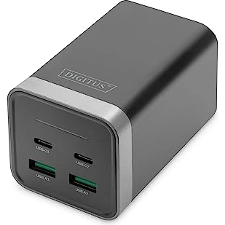DIGITUS 4-Port GaN DA-10181 USB-Ladegerät Innenbereich, Steckdose Ausgangsstrom (max.) 3000mA 4 x U, Ergonomisches Design – Bild 1
