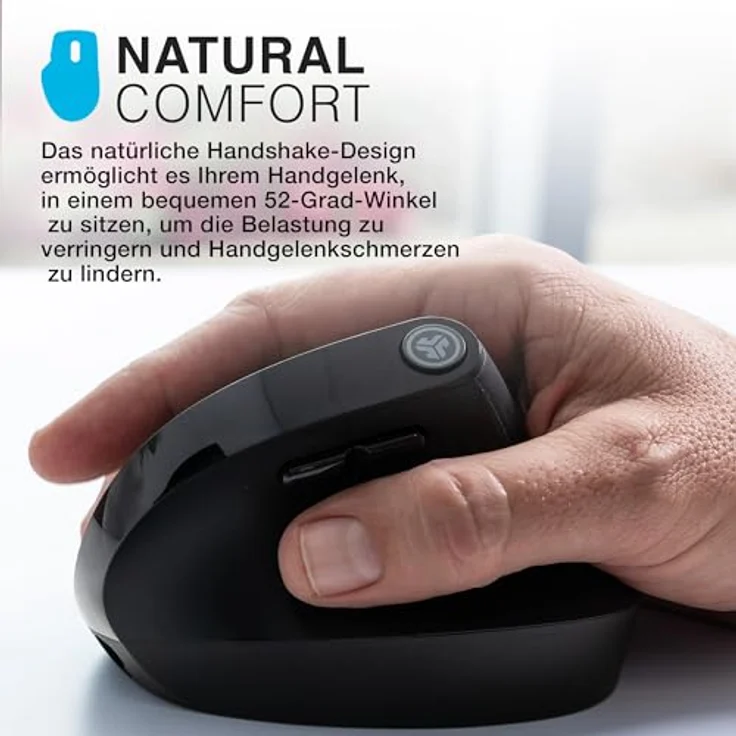 JLab Audio JLAB Mouse Jbuds ergonomic wireless black (Kabellos), Maus, Schwarz – Bild 2