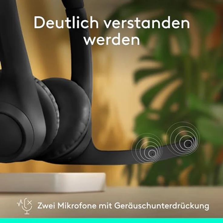 Logitech Zone 300 Wireless Bluetooth Headset mit Mikrofon und Geräuschunterdrückung - Schwarz – Bild 2