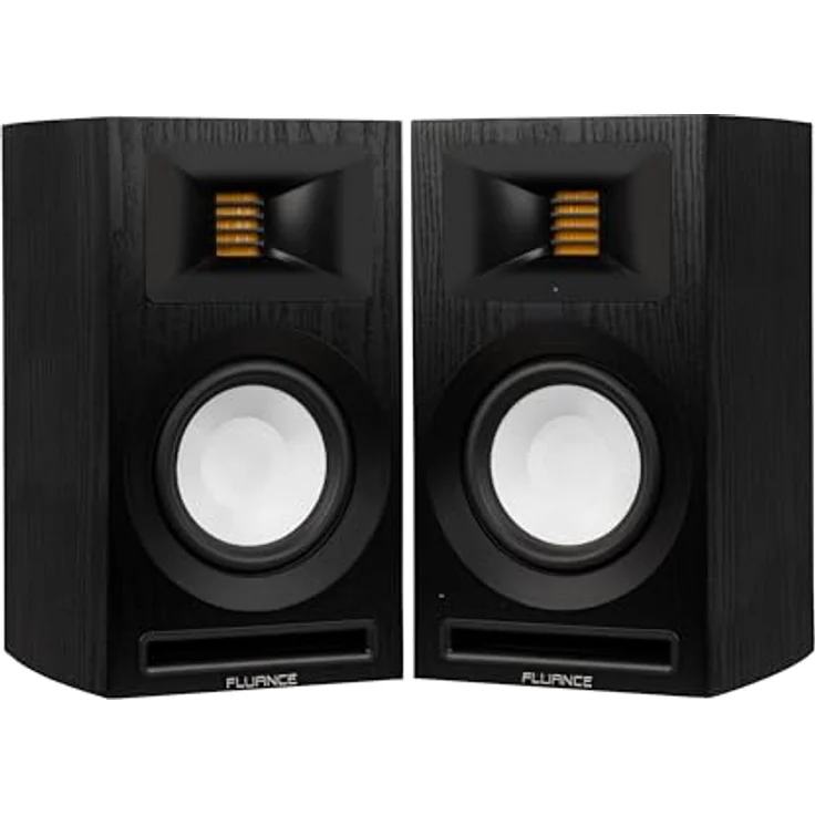 Fluance Ri71 Referenz-Regallautsprecher mit 120W-Verstärker, AMT-Hochtönern, 5"-Treibern, HDMI, Bluetooth & Subwoofer-Ausgang – Schwarze Esche – Bild 1