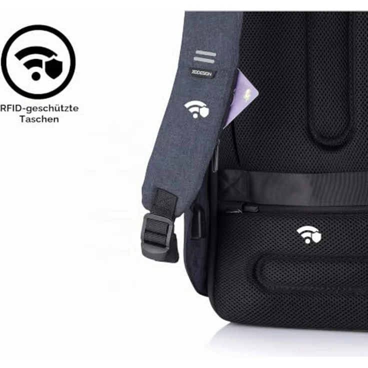 XD Design Bobby Hero XL, 17" Laptop Backpack in Marineblau, großer Rucksack mit Schutzfunktion und Diebstahlschutz – Bild 9