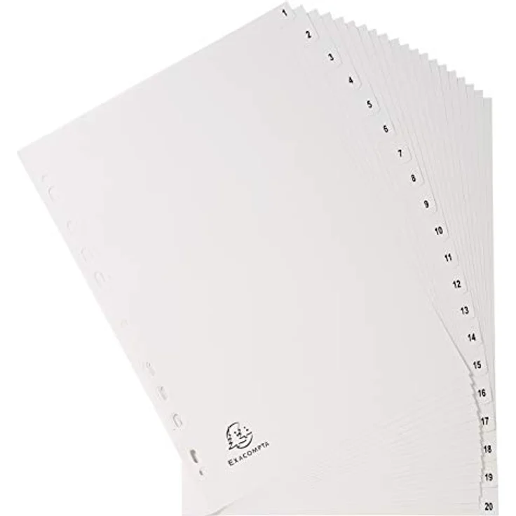 EXACOMPTA Aktenordner Exacompta Register aus Recyclingkunststoff 20-teil, flexible und reißfeste Qualität, DIN A4, blau - Preisvergleich – Bild 4