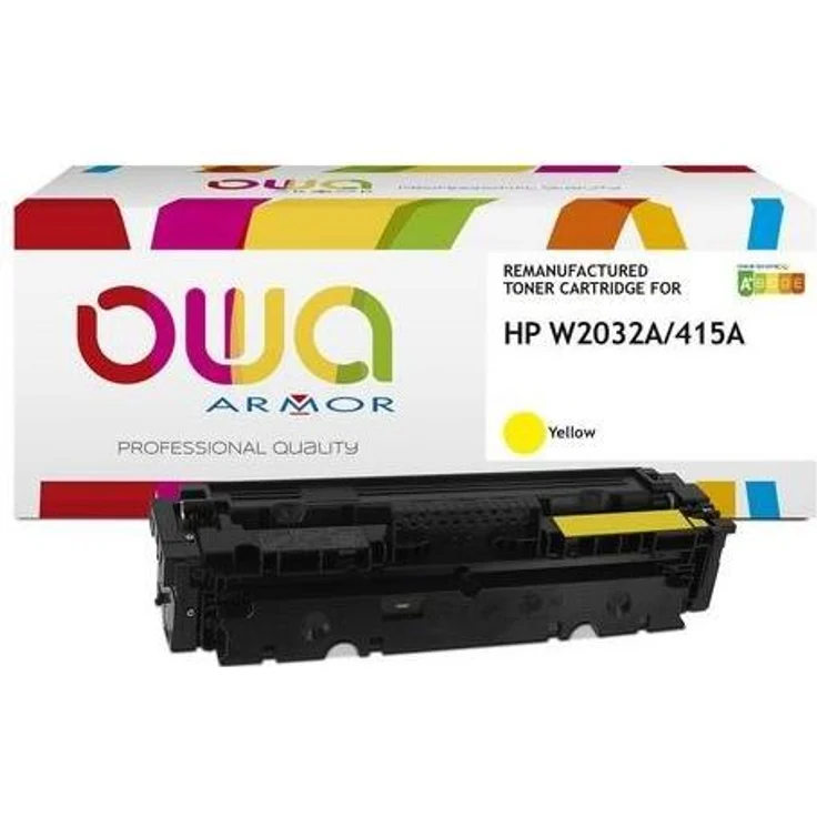 Armor OWA HP 415A, gelbe Tonereinheit mit 2100 Seiten Reichweite für HP Color LaserJet Drucker