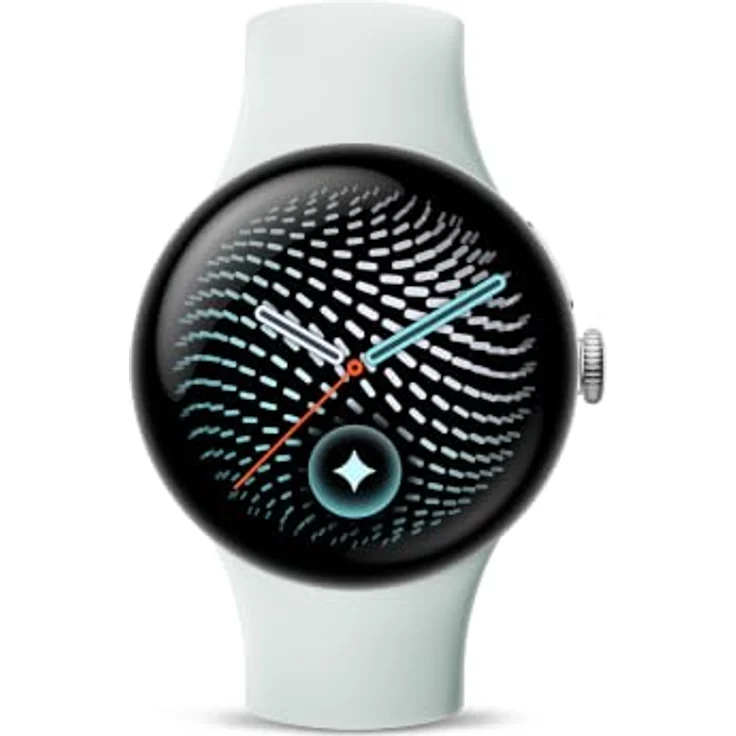 GOOGLE Pixel Watch 5, 41mm LTE Smartwatch in Fog mit Aluminiumgehäuse in Polished Silver, Kautschukband 130–215 mm – Bild 2