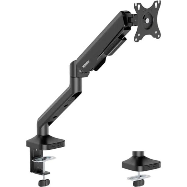 SpeaKa Professional SP-MM-1030 1fach Monitor-Tischhalterung, Höhenverstellbar für Displays 43,2 cm (17) - 101,6 cm (40), Schwarz, Tragkraft bis 12 kg – Bild 2