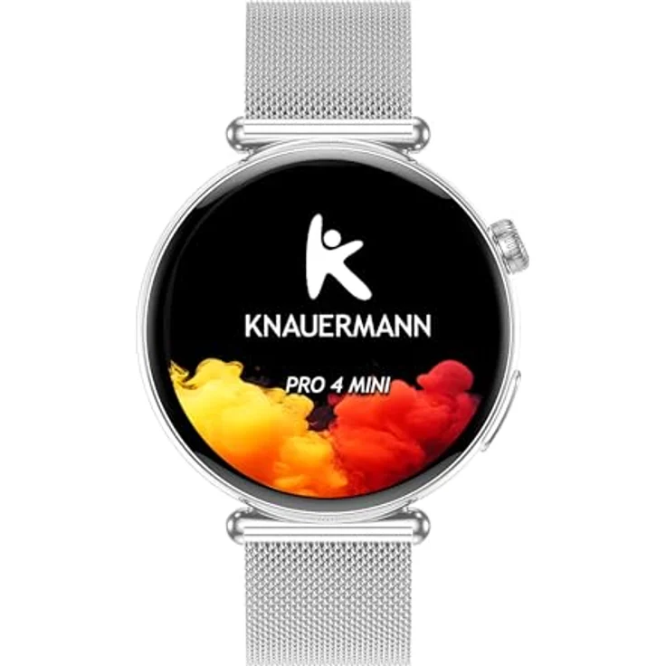 Knauermann PRO 4 MINI (2026) Rund Silber - EKG Gesundheitsuhr mit Blutdruck, Puls und Blutsauerstoff Messung, Schlafanalyse, Telefonie, IP67, 41 mm Gehäuse, AMOLED-Display – Bild 3