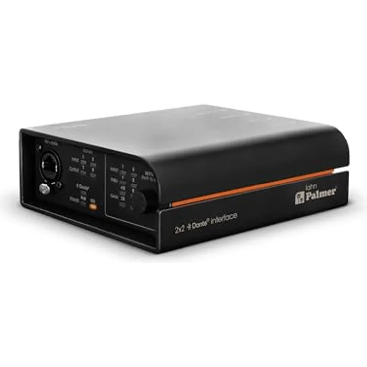 Palmer RIVER lahn - Dante-Interface mit 2x2 Ein- und Ausgängen, schwarz, inkl. verriegelbaren XLR-Anschlüssen und 48V Phantomspeisung