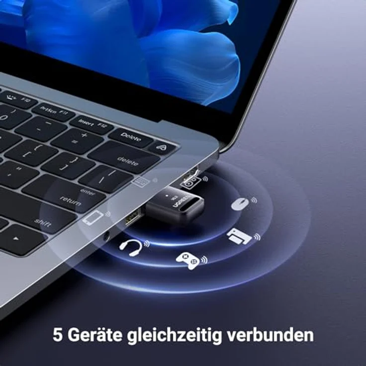 UGREEN Bluetooth Adapter 5.3, Bluetooth USB Dongle für PC mit stabiler Übertragung, Plug und Play, für Windows 11/10/8.1, 5 Geräte gleichzeitig verbindbar – Bild 4
