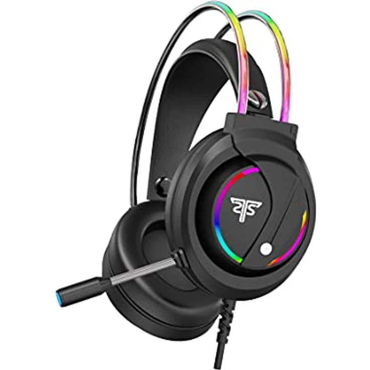 Hyrican Striker Halo ST-GH707 Headset, schwarz, RGB-Beleuchtung, USB, 3,5 mm Klinke, Over Ear – Bild 2
