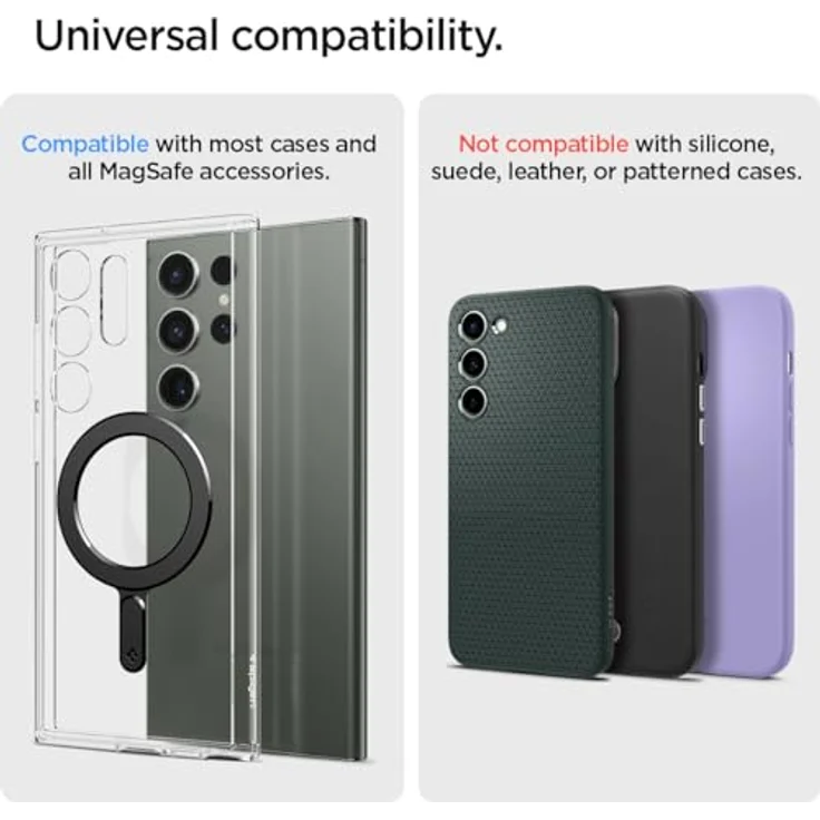 Spigen OneTap MagFit Magnetisches Lade-Konvertierungsset, Kabelloses MagSafe Zubehör für iPhone 16/15/14/13/12, Pixel 9 Pro XL Pro Fold, Galaxy/Xiaomi – Mattschwarz – Bild 2