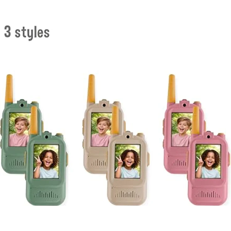 Zazu Walkie Talkie Video Spielzeug für Kinder, taupe, 2,0-Zoll-Videobildschirm, 300m Reichweite, USB-aufladbar – Bild 7