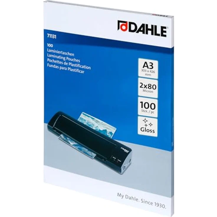 DAHLE Laminierfolien glänzend A3, 80 micron, 100 Stück, Schutzfolie für Dokumente – Bild 2