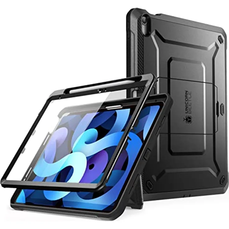 SUPCASE Unicorn Beetle Pro Hülle für iPad 10.9" (2022), Bumper Case 360 Grad Schutzhülle Cover mit integrierter Displayschutzfolie und Ständer für iPad 10th Generation (Schwarz)