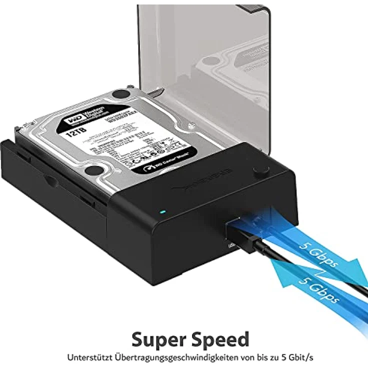 Sabrent Dockingstationen - USB 3.0 zu SATA externer Festplatte Lay-Flat-Dockingstation für 2,5 oder 3,5 Zoll HDD, SSD [Support UASP] (EC-DFLT) – Bild 5