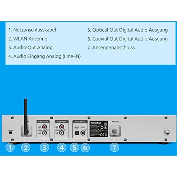 TechniSat DIGITRADIO 143 CD (V3) – Digital HiFi-Tuner, Internetradio (DAB+, UKW, Bluetooth-Audiostreaming, Spotify Connect, CD-Player, WLAN, Breite 43,5 cm, App-Steuerung, Fernbedienung) Silber – Bild 3