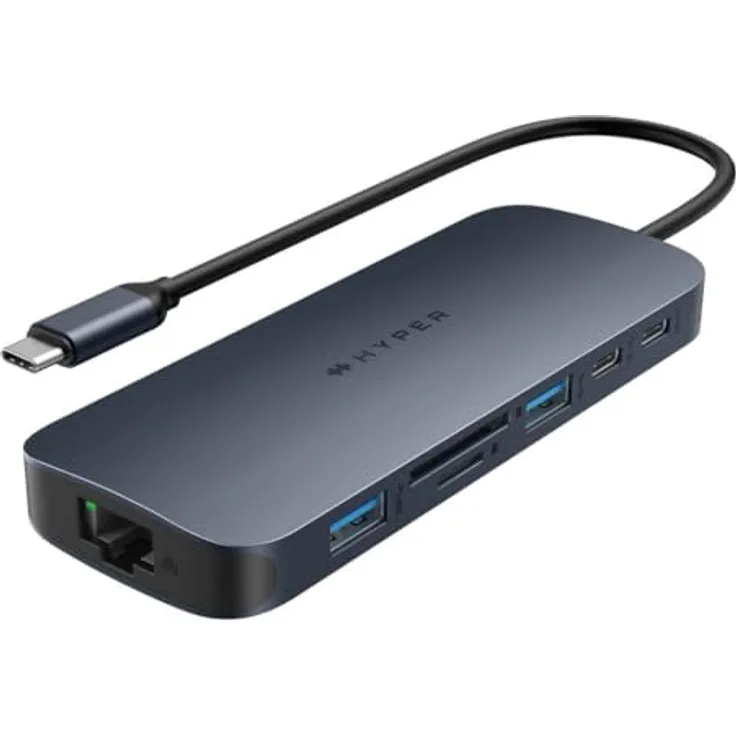 Targus Hyper HyperDrive EcoSmart Gen.2 Dual HDMI USB-C 11-in-1 Hub in Midnight Blue - Duale erweiterte 4K60Hz-Monitorunterstützung, 10 Gbit/s USB 3.2, 140 W PD 3.1