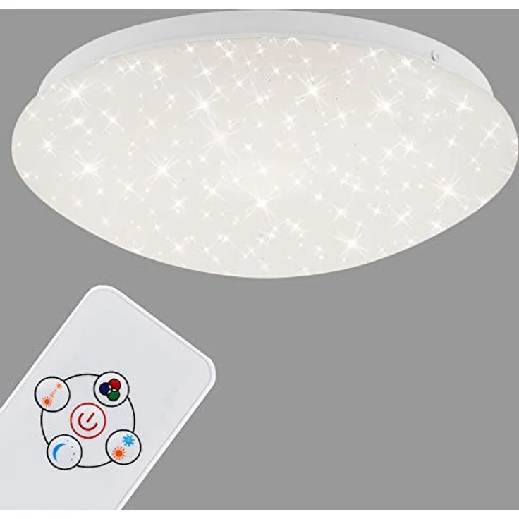 Briloner Leuchten LED Deckenleuchte mit Fernbedienung, Farbwechsel-Option, Nachtlichtfunktion, dimmbar, Metall, 10 W, weiß – Bild 1