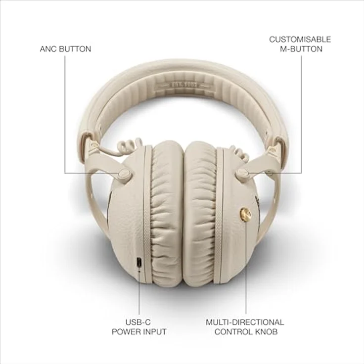 Marshall Monitor III A.N.C Bluetooth-Kopfhörer, Active Noise Cancelling, 70 Stunden Akkulaufzeit, USB-C-Ladung – Bild 6