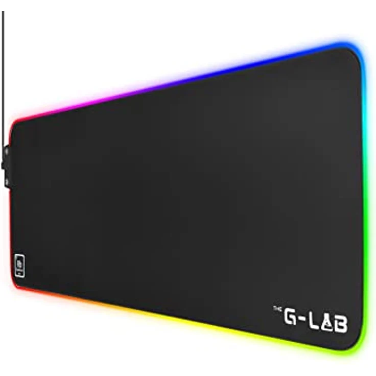 THE G-LAB Pad Rubidum – Gaming-Mauspad RGB – Gaming-Mauspad XXL – LED-Hintergrundbeleuchtung – Feuchtigkeitsbeständig – Stoff mit hoher Präzision – rutschfeste Unterseite aus Gummi – 800 x 300 x 3 mm – Bild 1