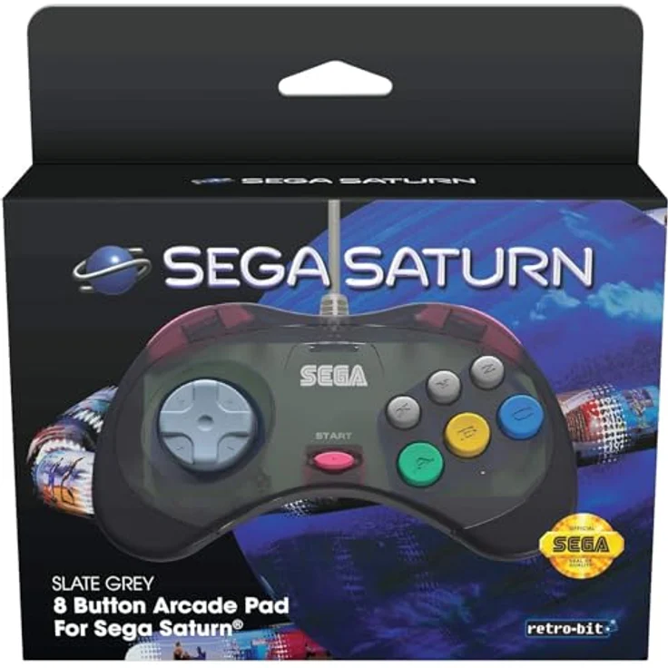 Retro-Bit Official SEGA Saturn Control Pad - Slate Grey – Bild 3