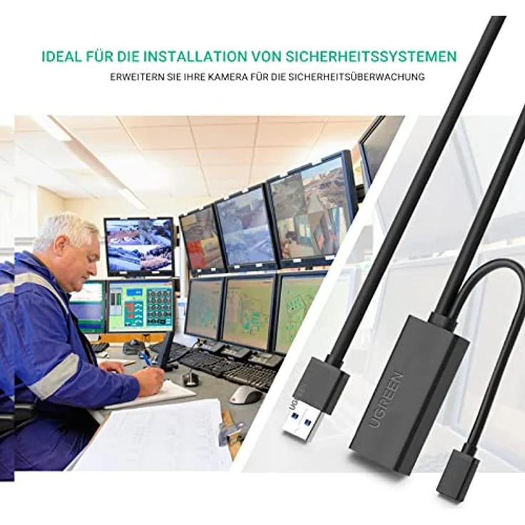 UGREEN USB Verlängerung Kabel 10M aktiv 3.0 USB Verlängerungskabel Super Speed Kabel Stecker A auf Buchse A mit Signalverstärker Repeater – Bild 5
