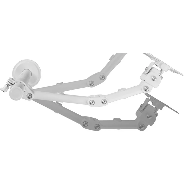 One For All Smart Single Monitor-Tischhalterung, Höhenverstellbar für Monitore 33cm (13") - 81,3cm (32"), Weiß mit Kabelmanagement