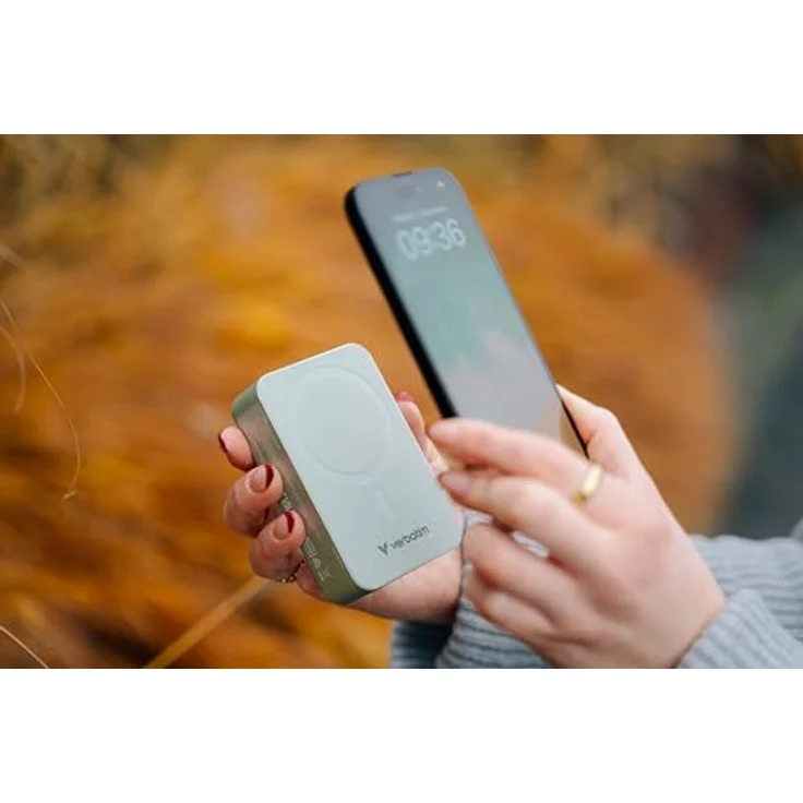 Verbatim Charge 'n' Go Essentials Powerbank 20.000 mAh, 15W magnetisch mit PD 20W Schnellladefunktion und LED-Anzeige für iPhone 16/15/14/13/12 Pro/Pro Max, inkl. USB-C-auf-USB-C-Kabel, Grün – Bild 5