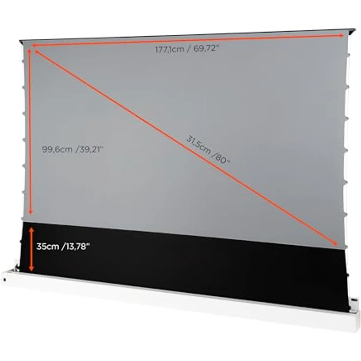 Celexon UST Hochkontrast Bodenscheren Leinwand - HomeCinema Plus, 80" weiß (16:9) – Bild 3