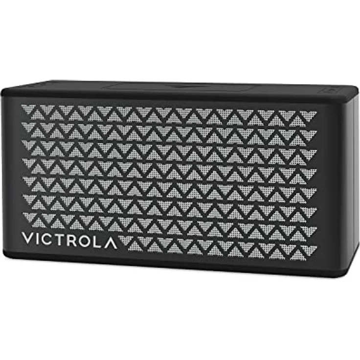 Victrola Music Edition 2 Tisch-Bluetooth-Lautsprecher, IP67 Wasser- und staubdicht, 20 Stunden Akkulaufzeit, Multi-Lautsprecher-Kopplung, Premium-Sound und passiver Bass-Heizkörper, Schwarz – Bild 1