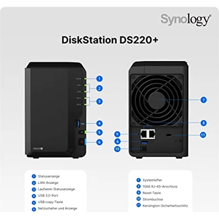 Synology DS220+ 2-Bay 8TB Bundle mit 2x 4TB Red Plus WD40EFZX (DS220+-8tPL) – Bild 6