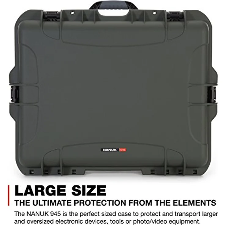 Nanuk Kunststoffkoffer 945, Robuster Fotokoffer mit Schaum, Wasserdicht, Staubdicht, Olivgrün – Bild 2