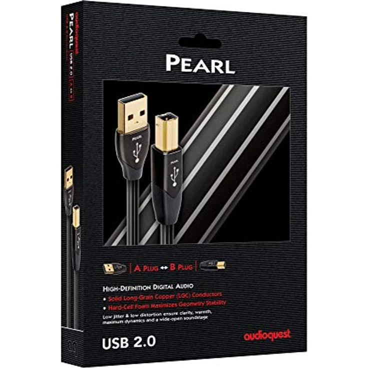 AudioQuest 0.75m Pearl USB A-B USB-Kabel 0,75 m USB B schwarz – Bild 4
