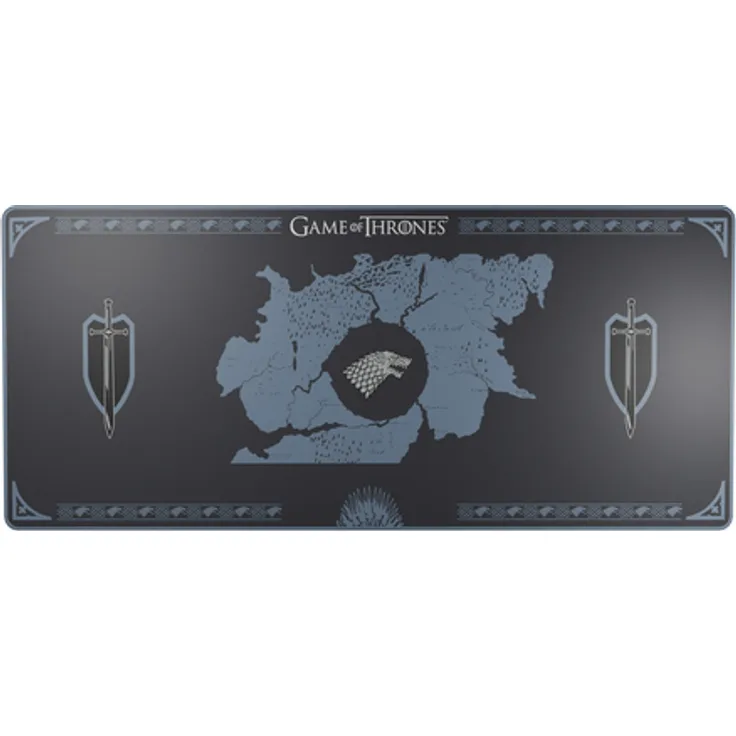 Lexip LEXIP X TSUME - GAME OF THRONES STARK MOUSE PAD XXL, mikrostrukturierte Oberfläche, waschbare Neoprenstruktur, rutschfeste Latexbasis, 90 cm x 40 cm, 0,4 cm dick