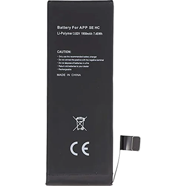 AccuCell 1950mAh Akku für Apple iPhone SE, Li-Polymer, 3,82V, 7,4Wh hohe Kapazität, ohne Werkzeug – Bild 1