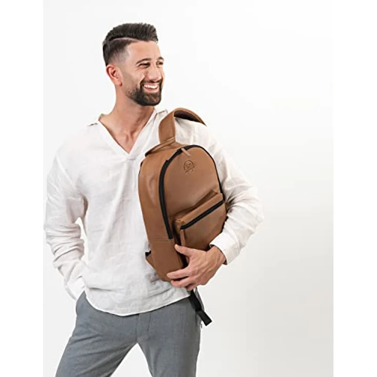Farmhood Nashville Business-Rucksack, 100% Leder, 44 cm, Laptopfach, braun – Bild 2
