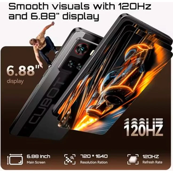 Cubot X100 (256 GB, Schwarz, 6.88", Dual SIM, 5G), Smartphone, Schwarz – Bild 9