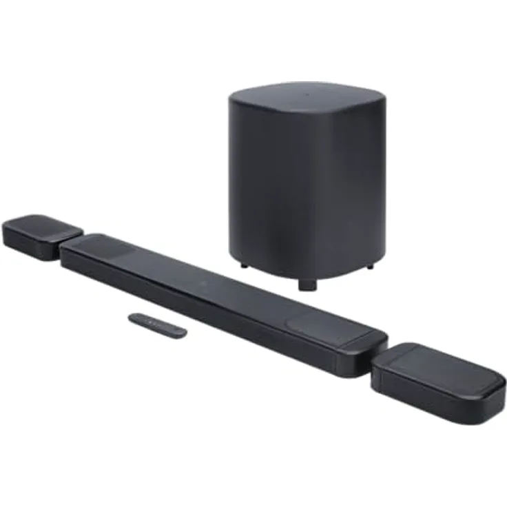 JBL Bar 1000 MK2, 7.1.4-Kanal Bluetooth Soundbar mit abnehmbaren Lautsprechern, 10" Subwoofer, Dolby Atmos, DTS:X, HDMI eARC, Wi-Fi, PureVoice 2.0 und MultiBeam 3.0, Schwarz