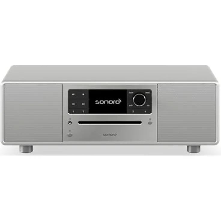 sonoro Prestige Kompaktanlage, CD Player, Bluetooth, Internetradio (UKW, WLAN, DAB Plus, Spotify, Deezer), Silber