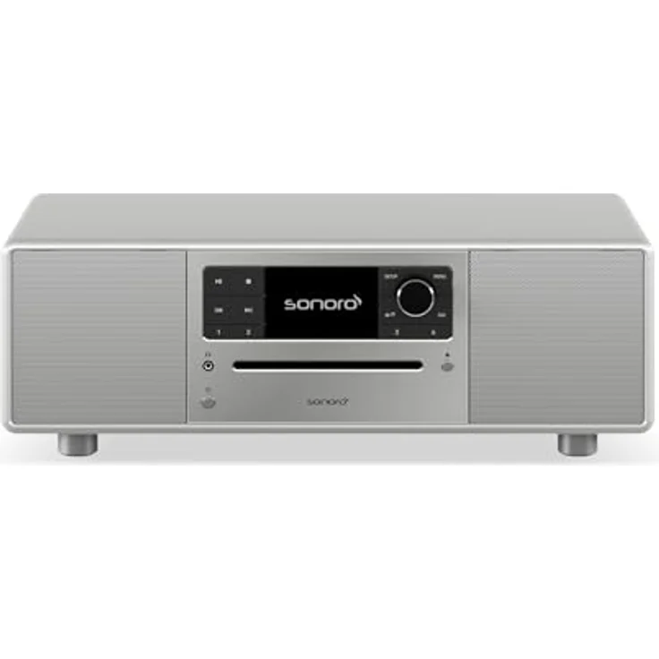 sonoro Prestige Kompaktanlage, CD Player, Bluetooth, Internetradio (UKW, WLAN, DAB Plus, Spotify, Deezer), Silber