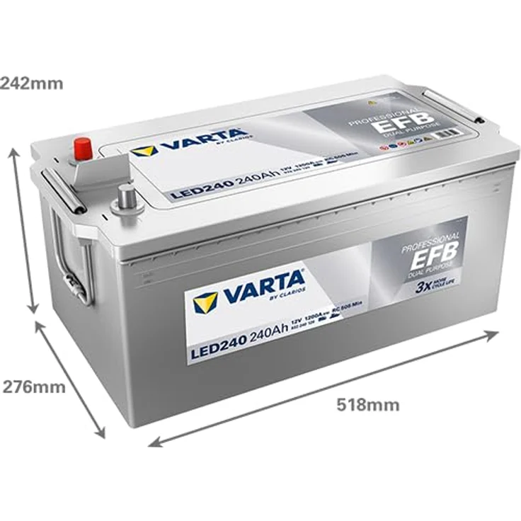 Varta Professional Dual Purpose EFB LED 240 12V 240AH 1200A, Batterie mit 518 x 276 x 242 cm Größe – Bild 4