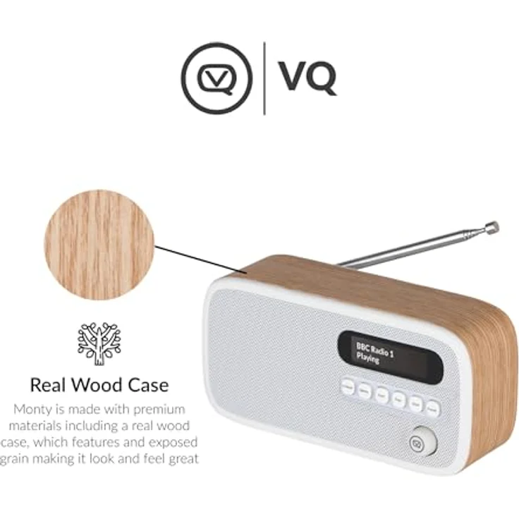 VQ Dexter, DAB/DAB+ Digitalradio & FM Radio in Eiche mit Bluetooth, 60 Speicherplätzen, 3W Lautsprecher – Bild 7