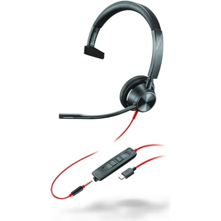 Poly Blackwire 3315 - Headset mit aktiver Rauschunterdrückung - Schwarz