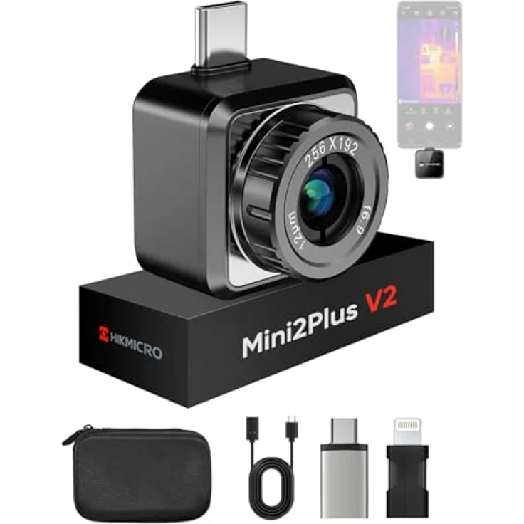 HIKMICRO Wärmebildkamera Mini2PlusV2, IR-Auflösung 256x192px, Kompatibel mit iOS und Android, USB-C/Lightning (iPhone 15-Serie) – Bild 1