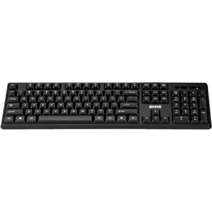 MARVO WS005-BK Kabelloses Tastatur und Maus Set, 2.4 GHz Verbindung, englisches QWERTY-Layout, Gaming & Büro, Membrantastatur, 1600 DPI Maus, Schwarz – Bild 3