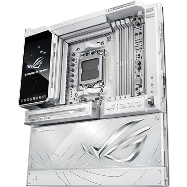 ASUS ROG Crosshair X870E Glacial Gaming Mainboard AMD AM5, E-ATX, DDR5, 10G Ethernet, WiFi 7, 2x PCIe 5.0 NVMe SSD, 2x PCIe 4.0 M.2, 12x USB 10Gbps – Bild 3