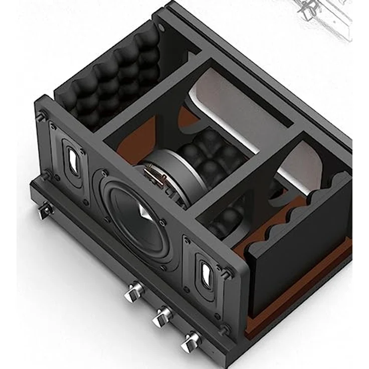 Airpulse Edifier AIRPULSE P100X - Multitreiber Lautsprechersystem (60W) im Retro-Look mit Bluetooth 5.1 (aptX) - Holz – Bild 4