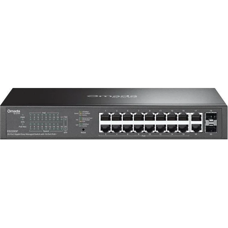 TP-Link ESXXX, 18-Port Netzwerk Switch mit 20 GBit/s Switchingkapazität, Schwarz